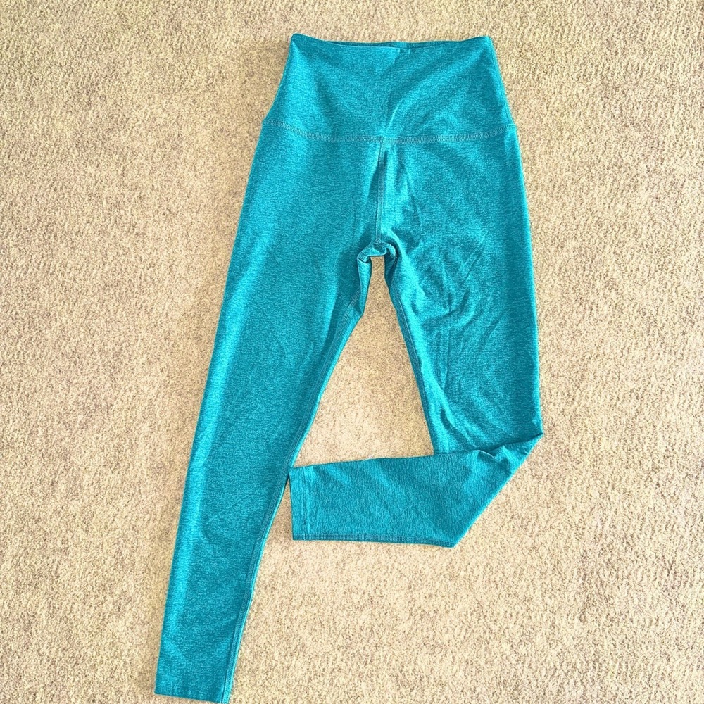 Beyond Yoga Spacedye Caught In The Midi High Waisted Leggings Teal Blue Small